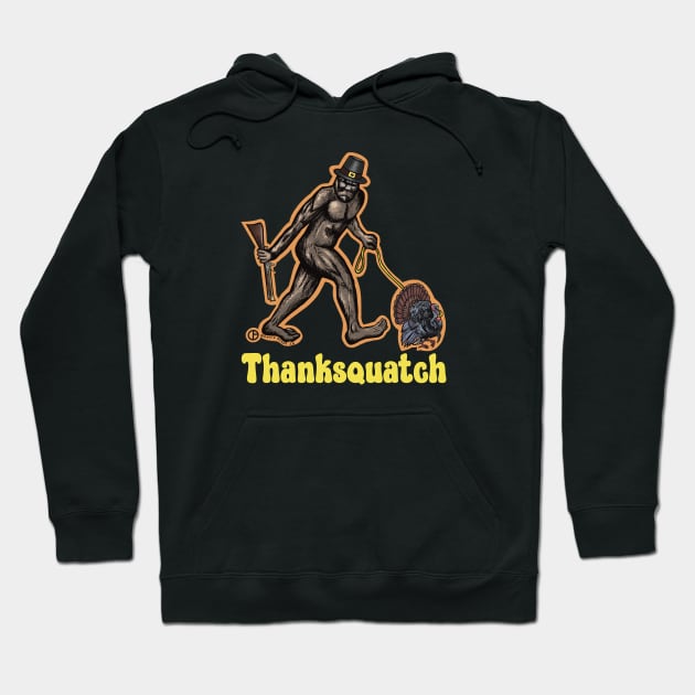 Thanksquatch Bigfoot Hoodie by Art from the Blue Room